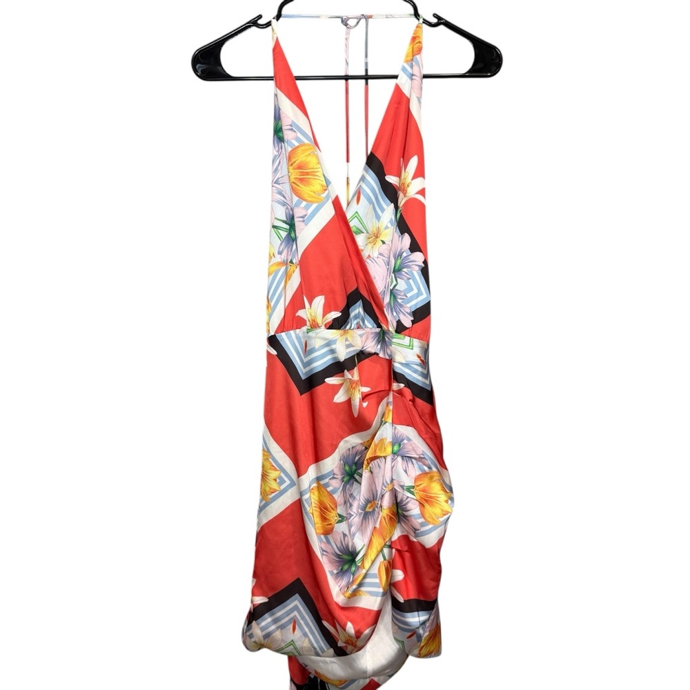Jemma Mini Dress in Red Scarf SONG OF STYLE size medium